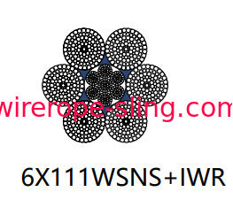 Уплотненный многожильный стальной канат Высокопроизводительный 6 X 111 Wsns Iso9001