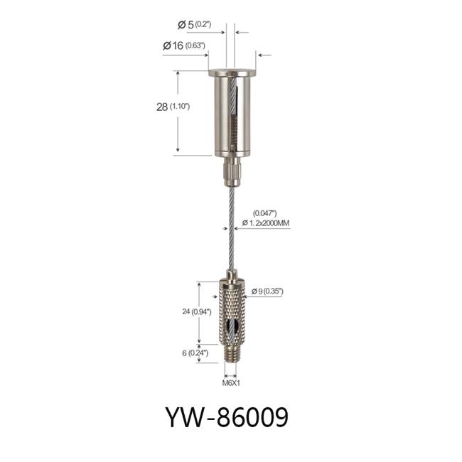 лифчикss Ceiling Attachment M6 Thread Wire Suspension System With Knurling YW86009 0