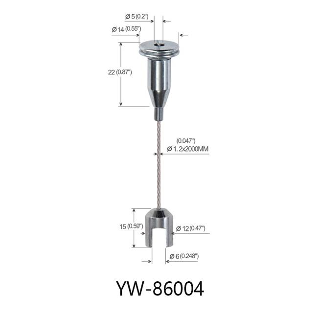 OEM аcoustic Panel Hanging System Up аdjustable 2000mm Length YW86004 0