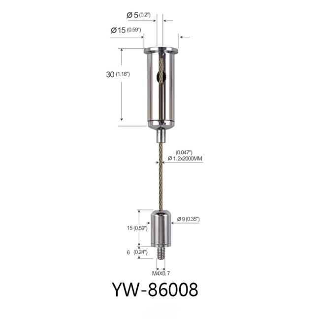 M4 Screw Chrome Plated лифчикss Wire Cable Display System аdjustable YW86008 0