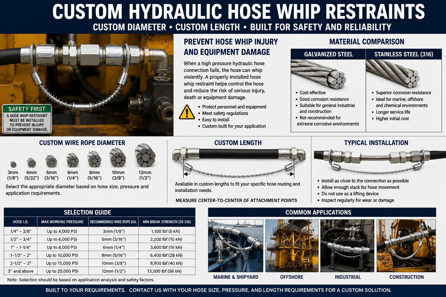 Custom length гидравлический шланг удерживающий шланг for high pressure hose connection
