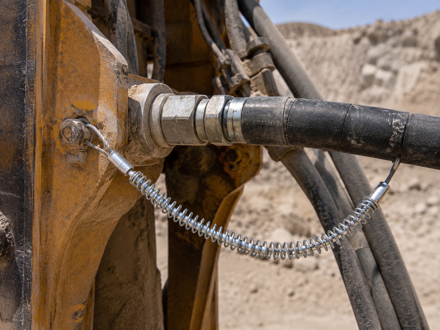 Mining гидравлический шланг удерживающий шланг installed on heavy equipment hose connection